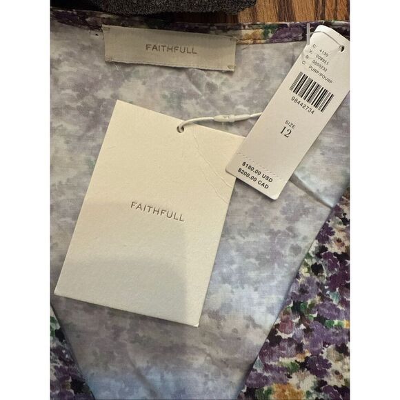 Anthropologie Faithful Purple Valerie Floral Josephine Mini Dress Size 12 NWT - Picture 4 of 5